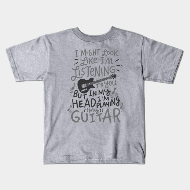 Cool Musician - Funny Guitar PlayerMusic Lover Guitarist Gift Kids T-Shirt by CheesyB